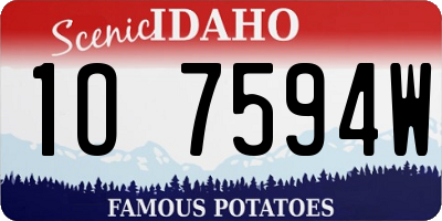 ID license plate 1O7594W