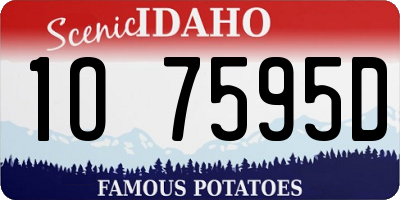 ID license plate 1O7595D