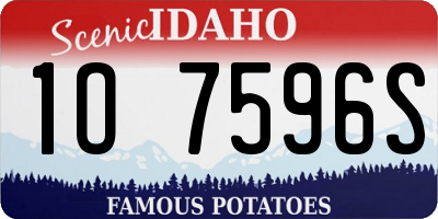 ID license plate 1O7596S
