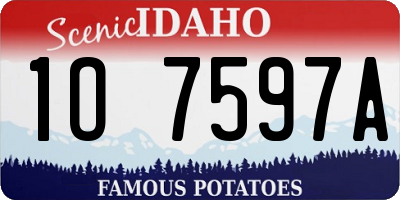 ID license plate 1O7597A
