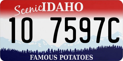 ID license plate 1O7597C