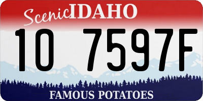 ID license plate 1O7597F