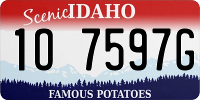 ID license plate 1O7597G