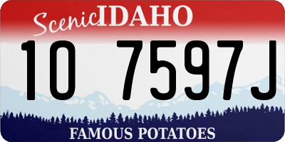 ID license plate 1O7597J
