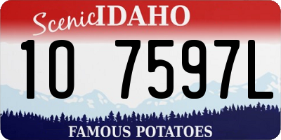 ID license plate 1O7597L