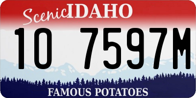 ID license plate 1O7597M