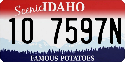 ID license plate 1O7597N