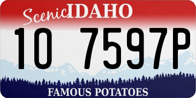 ID license plate 1O7597P