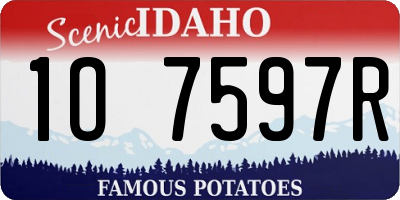 ID license plate 1O7597R