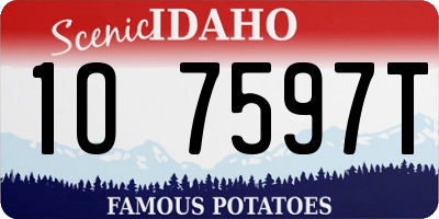 ID license plate 1O7597T