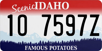 ID license plate 1O7597Z