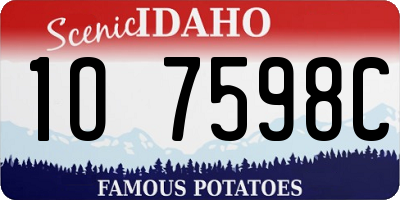 ID license plate 1O7598C