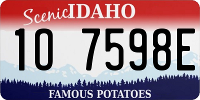 ID license plate 1O7598E