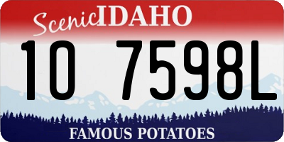ID license plate 1O7598L