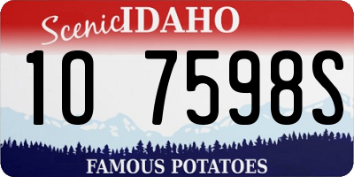 ID license plate 1O7598S