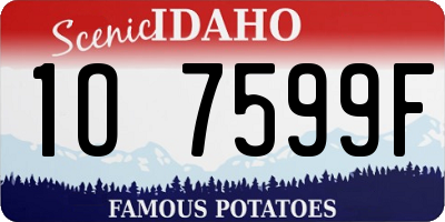 ID license plate 1O7599F