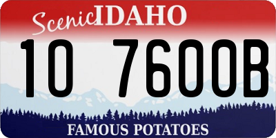 ID license plate 1O7600B