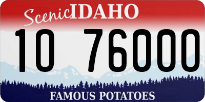 ID license plate 1O7600O