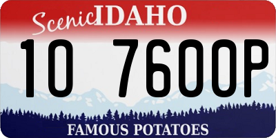 ID license plate 1O7600P