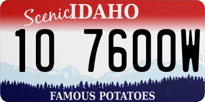 ID license plate 1O7600W