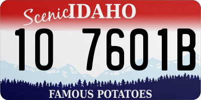ID license plate 1O7601B
