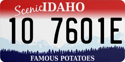 ID license plate 1O7601E