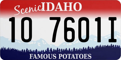 ID license plate 1O7601I