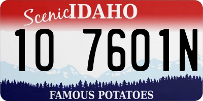 ID license plate 1O7601N