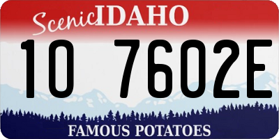ID license plate 1O7602E