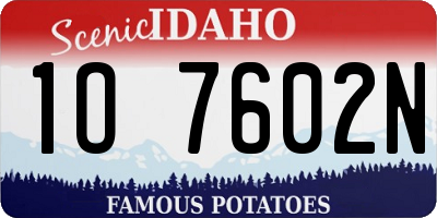 ID license plate 1O7602N