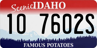 ID license plate 1O7602S