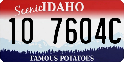 ID license plate 1O7604C