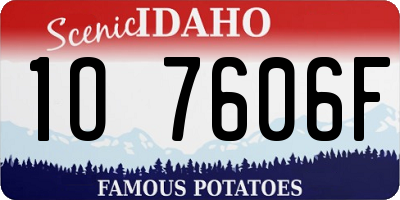 ID license plate 1O7606F