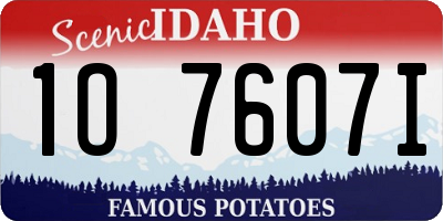 ID license plate 1O7607I