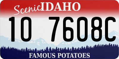 ID license plate 1O7608C