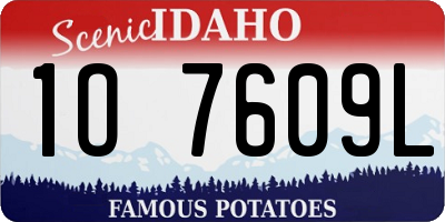ID license plate 1O7609L