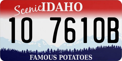 ID license plate 1O7610B