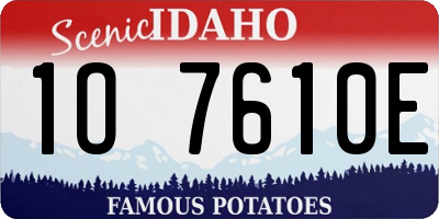 ID license plate 1O7610E