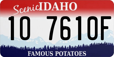 ID license plate 1O7610F