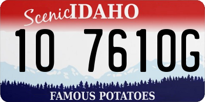 ID license plate 1O7610G