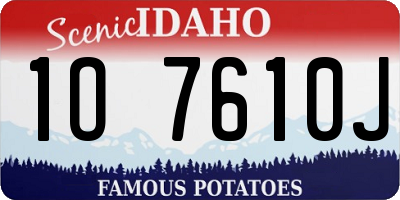 ID license plate 1O7610J