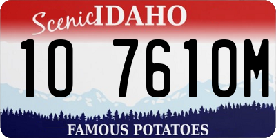 ID license plate 1O7610M