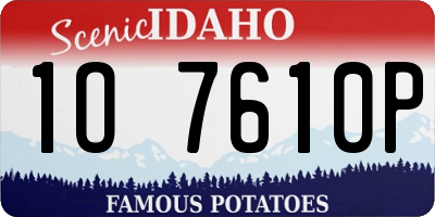 ID license plate 1O7610P