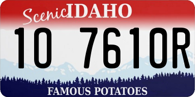 ID license plate 1O7610R