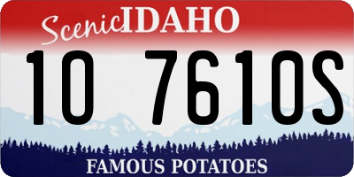 ID license plate 1O7610S