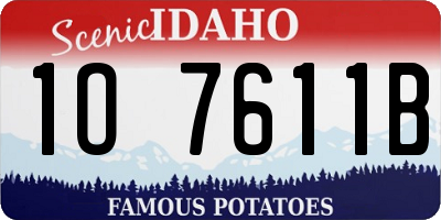 ID license plate 1O7611B