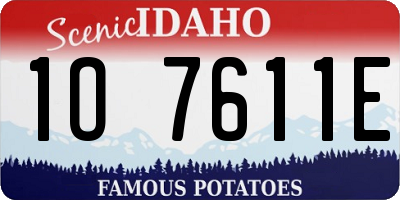 ID license plate 1O7611E