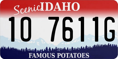 ID license plate 1O7611G
