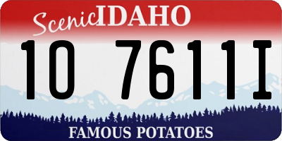 ID license plate 1O7611I