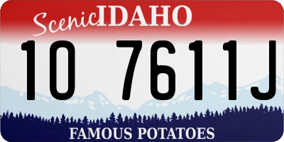 ID license plate 1O7611J